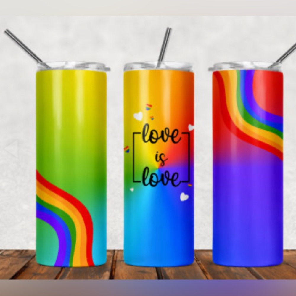 Love is Love  rainbow /20 oz stainless steel tumbler, NIB